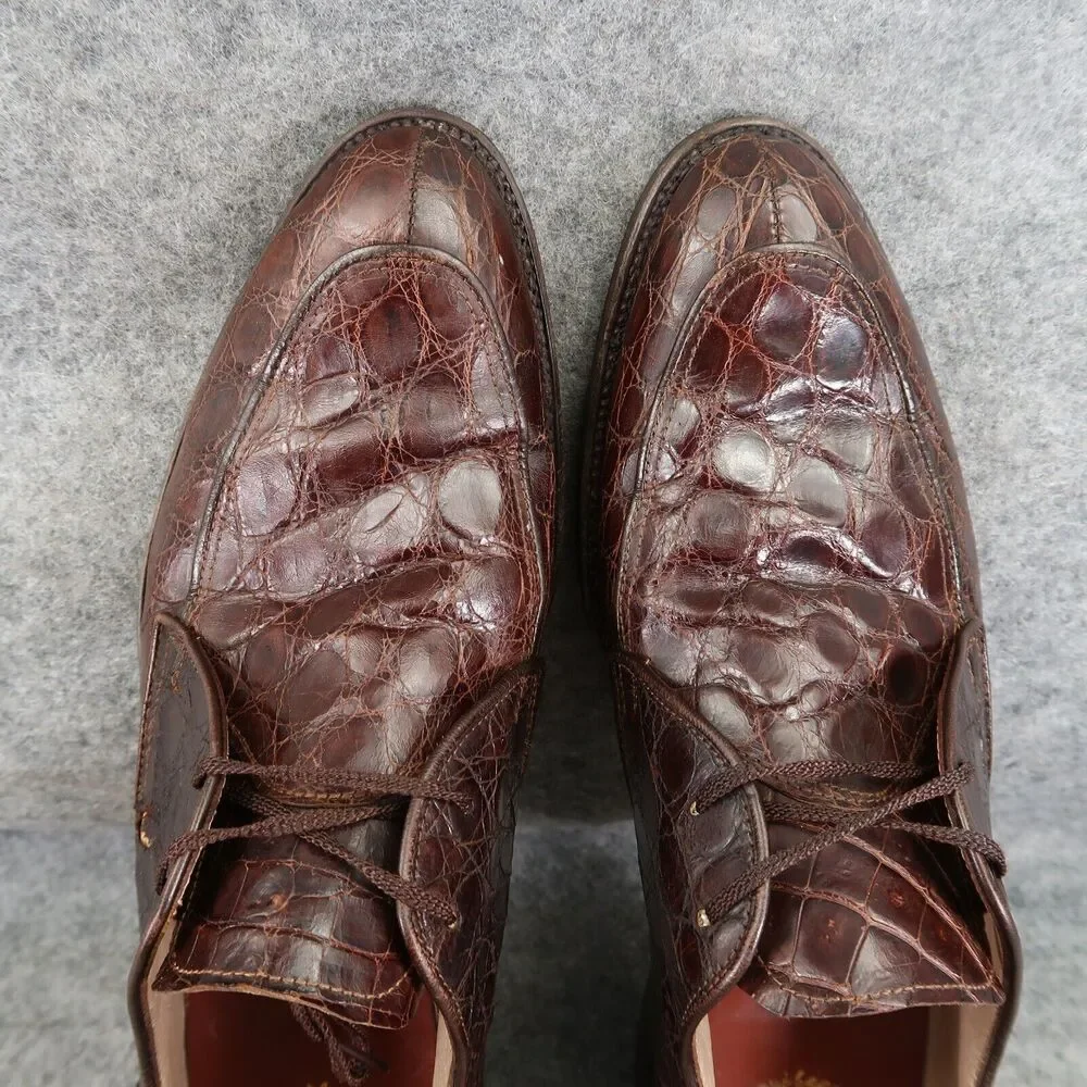 Kow Hoo Shoes Mens 45 Oxfords Exotic Leather Classic Goodyear Welt Handcrafted